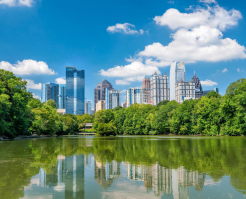 Photo of the Atlanta, GA skyline. Are your struggling to manage your stress and anxiety? discover places to relieve your anxiety and how anxiety therapy in Atlanta, GA can help support you.